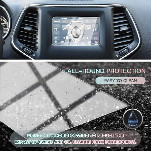 CDEFG Cherokee Uconnect Navigation Touchscreen Protector, Tempered Glass HD Scratch Resistance (7 in)
