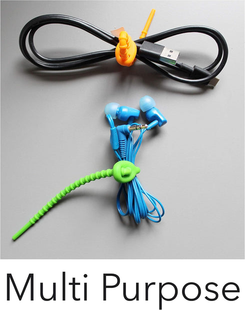 Multi Purpose Silicone Zip Ties, 20 pcs, 6 inch Cable Ties, Double Lock Twist Ties in Multi Color (Red, Blue, Green,