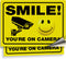 iSYFIX Smile You're on Camera Reflective Stickers for Business - 2 Pack 14x10 Inch - UV Protection, Fade Resistance