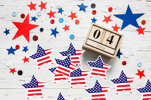 250 Patriotic American Flag Star Stickers for 4th of July, Memorial Day, Veteran's Day