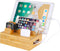 Bamboo Wood Desktop Organizer Charging Docking Station Charger Holder Cradle Charge Stand compatible with iPhone 13 12