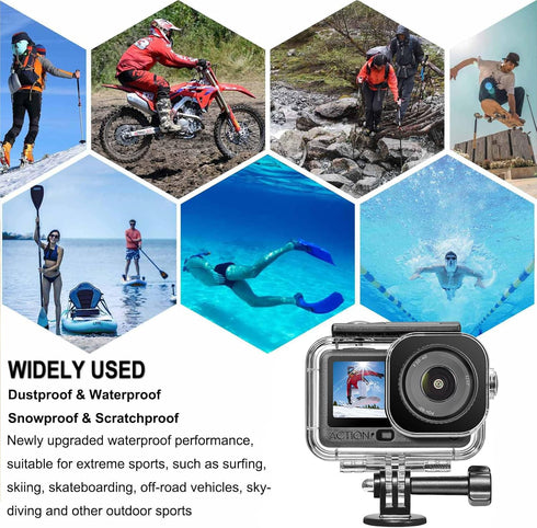 BO&DQQ 6 196FT/60M Underwater Waterproof Case Compatible with DJI Osmo Action Camera, Dive Diving Housing Cover Shell