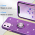 Wisdompro Glitter Case for iPhone 11, Purple, with Ring Holder Kickstand for Women Girls