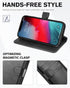 TUCCH Case Wallet for iPhone XR - Kickstand, RFID Blocking, Credit Card Slot, PU Leather Folio Cover, Black
