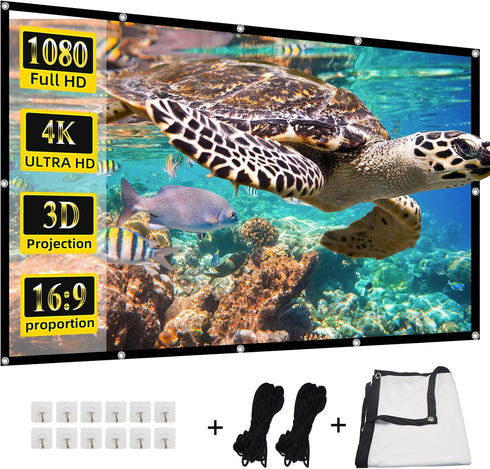 HUANYINGBJB Projector Screen - 4K 16:9 HD Foldable Double-Sided Portable Outdoor Indoor Screen for Movie Home Theater