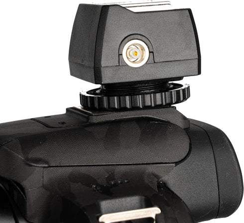 JJC Standard Hot Shoe Adapter with Extra PC Sync Connection Port for Cameras and Off-Camera Flash