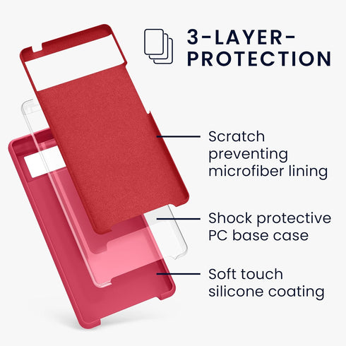 kwmobile Case Compatible with Google Pixel 6, TPU Silicone Phone Cover with Soft Finish, Sweet Cherry