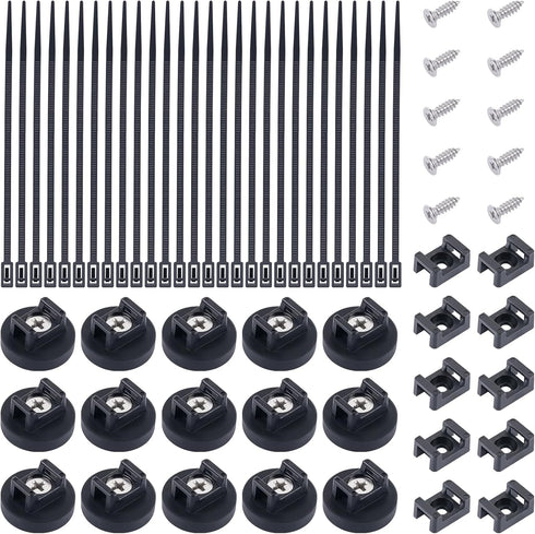 15 PCS Magnetic Zip Tie Mounts, Black Magnetic Wire Holder Multipurpose &