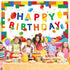 chiazllta 71 43 Building Blocks Happy Birthday Banner Colorful Blocks Birthday Party Decorations Backdrop Photography
