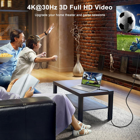 kanmis 4K 3FT, 4K@30Hz, 2K@60Hz, 1080P 1.2 1.4 DisplayPort to HDMI Cable Full HD, Uni-Directional DP Computer to HDMI