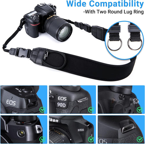 DSLR Camera Neck Strap, Soft Neoprene Shoulder Belt for Canon EOS R5, R6, 5D Mark IV, 6D Mark II, SL3, SL2, T8i, T7,