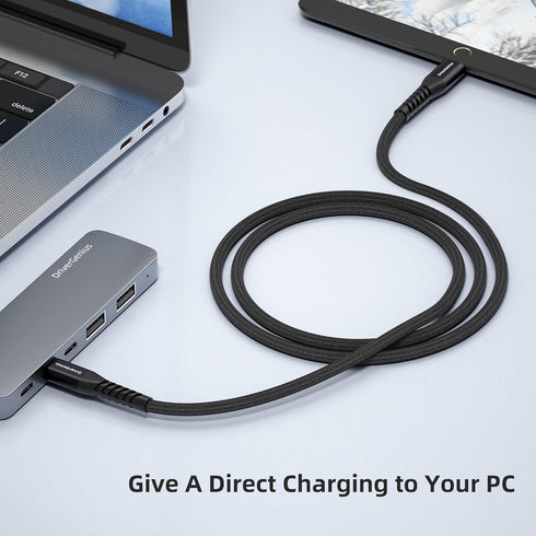 DriverGenius 20Gbps USB-C to C Video Converter Adapter, PD3.0 100W Charging Cable, Compatible with Windows 11, macOS 14