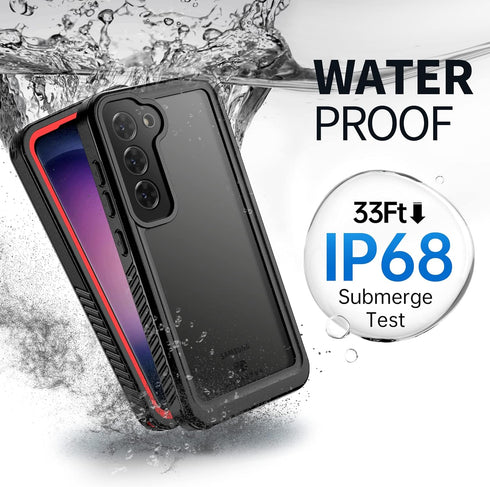 BEASTEK Galaxy S23 Plus Waterproof Case, Shockproof Dustproof IP68 Underwater Case, FSN Series with Built-in Screen Protector Anti-scratch 360 Cover, for Samsung Galaxy S23 Plus (6.6'') (Red)