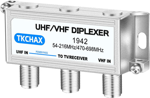TKCHAX 2 1 UHF/VHF TV Antenna Combiner & Diplexer: Eliminate Rotators, Merge Antennas into Coax Output - Weatherproof