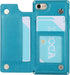 iCoverCase Wallet Case for iPhone SE (2nd), RFID Blocking PU Leather Kickstand Magnetic Shockproof Case