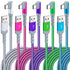 USB C Cable 10FT 3.1A Fast Charger - 5-Pack, Durable Nylon Braided, Right Angle, Compatible with Samsung S22, iPad Pro,
