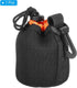 PATIKIL Camera Lens Bag, 3.1" ID x 3.9" H Drawstring Pouch with Thick Neoprene for DSLR Lens, Black Orange