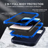 Military Grade 3 in 1 iPhone 14 Pro Case, Heavy Duty Shockproof/Dust Proof with 2Pcs Tempered Glass Protector (Navy