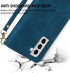 ZZXX Blue Samsung Galaxy S22 Case Wallet - Premium Soft PU Leather Zipper Flip Folio with Card Slot, Kickstand