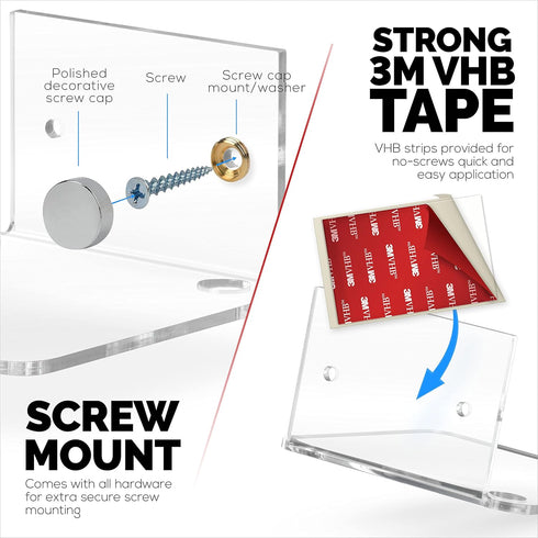 4.5" Small Baby Monitors & Speaker Wall Mount Shelf - Adhesive & Screw-in for Security Cameras and Decor