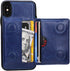 KIHUWEY Wallet Case for iPhone Xs/X, Premium Leather Kickstand Protective Cover (Blue)
