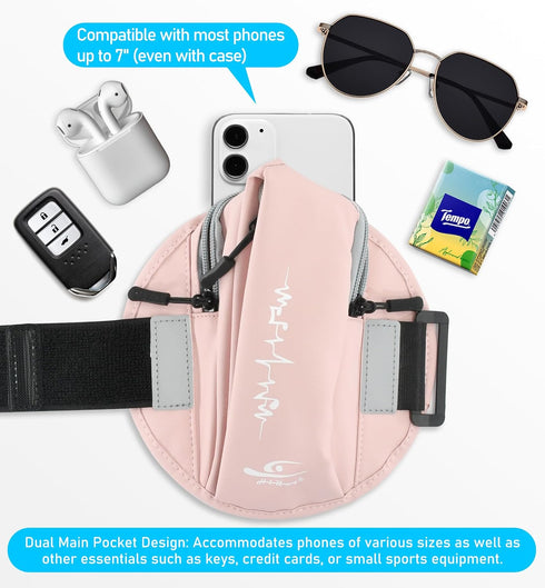 HiRui Universal Sports Armband, Comfortable Running Armband and Wristband Holder for iPhone 15/14/Plus/Pro/13 Samsung