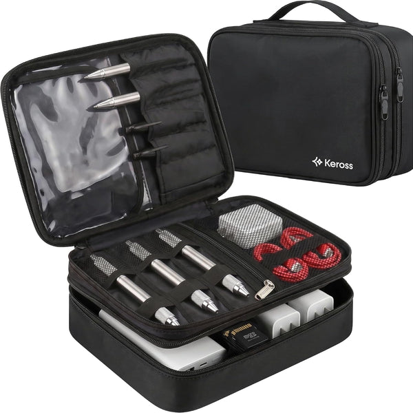 Keross Cable Organizer Bag for Travel with Removable Dividers Electronics Organizer Case for