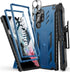 FNTCASE Samsung Galaxy S22 Ultra Case: Blue, Built-in Screen Protector, Kickstand, Belt-Clip Holster, Rugged Heavy Duty