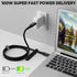 USB C to C Cable 100W 2 Feet (2 Pack), Nylon Braided USB Type C Charging Cable, 5A Fast Charging for iPhone 15, MacBook
