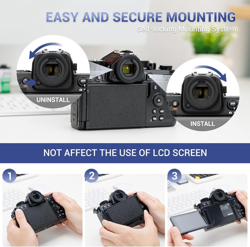 2-Pack DK-33 JJC Soft Eyecup Eye Cup Eyepiece & Metal Thumb Grip Rest for Nikon Zf Z f Camera, Nikon Zf Camera