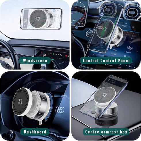 Cxqbsmy 360 Adjustable Vacuum Magnetic Car Phone Holder for Magsafe, Auto Suction Cup Phone Mount