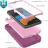 Galaxy Xcover 6 Pro Case with Built-in Screen Protector, 3-Layer Durable Shockproof Armor Drop Protection, Wine Red/Pink