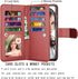Njjex Galaxy S20 FE 5G Case, Wallet Case for Samsung S20 Fan Edition, 9 Card Slots, Wine Red