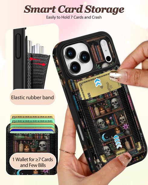 Shorogyt 17 5 17Pro, for iPhone Pro Case Wallet - Fits Cards, Compatible with Magsafe Detachable Magnetic Credit Card