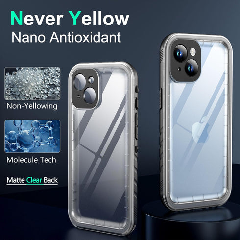 SOKUSIN iPhone 14 Case Waterproof, Shockproof Clear Phone Case with Screen & Camera Protector - 6.1 Inch