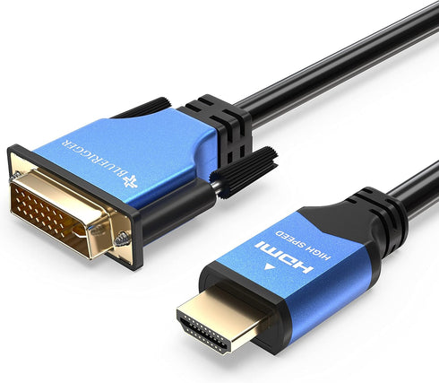 BlueRigger HDMI to DVI Cable 6FT (High-Speed, Bi-Directional Adapter Male to Male,