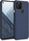 kwmobile Fabric Case for Google Pixel 5 - Hard Protective Phone Cover with Material Texture, Dark Blue