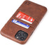 Dockem Wallet Case for iPhone 11 Pro Max, Built-in Metal Plate for Magnetic Mounting, Brown Synthetic Leather