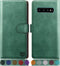 SUANPOT Samsung Galaxy S10+/S10 Plus Wallet Case, RFID Blocking Credit Card Holder, PU Leather Flip Folio Cover (Sea