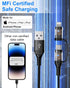 USB to USB C and Lightning Cable 6FT - Nylon Braided 2 in 1 Charging Cord for iPhone 15, Android Phones