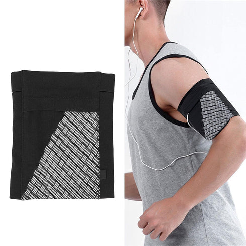Cell Phone Armband - Universal Comfort Arm Band Holder for Running, Fitness, and Gym Workouts (L)