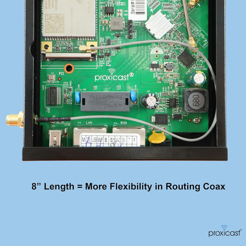 Proxicast 8 inch U.FL to SMA Female Ultra Low-Loss Coaxial Pigtail Jumper Cable for 4G, LTE, 5G, Bluetooth