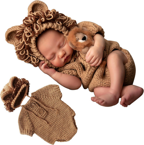 M&G House Newborn Photography Outfits, Baby Crochet Knitted Photoshoot Props, Animal Costume Set