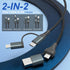 USB-C and Lightning Cable 4 in 1 Combo - MFi Certified Coiled iPhone Charger Cord for Apple Carplay & Android Auto
