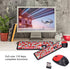Girl 110Keys Keyboard Mouse Combo, Retro Mixed Color Keyboard with Cute Mouse Set, 1200 DPI 3Keys Mouse for Gaming PC