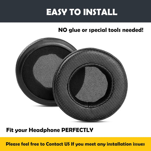 Replacement Earpads for Pioneer HDJ-X5, X7, X10 Headphones - Breathable Protein Leather & Memory Foam Cushions.