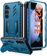 FNTCASE Galaxy S23 FE Case: Military Grade Shockproof TPU Cover with Kickstand & Screen Protector - Blue Full