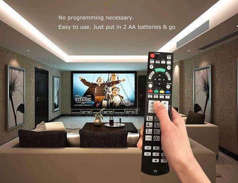 Replacement Remote Control N2QAYB000703 for Panasonic Viera TV Models TC-P50ST50, TC-L42ET5, TC-P55ST50, TC-P55VT50,