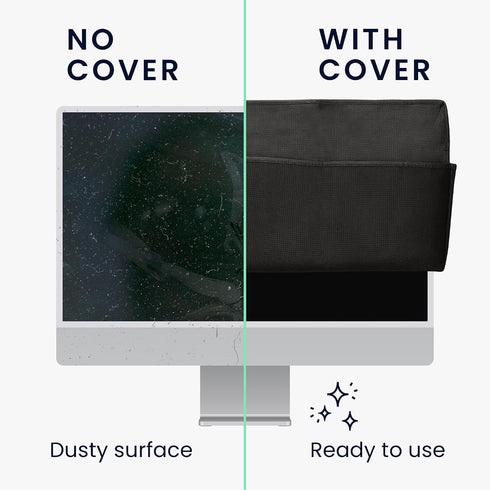 31-32" kwmobile Monitor Cover Compatible with monitor - Dust Cover Computer Screen Protector - Black