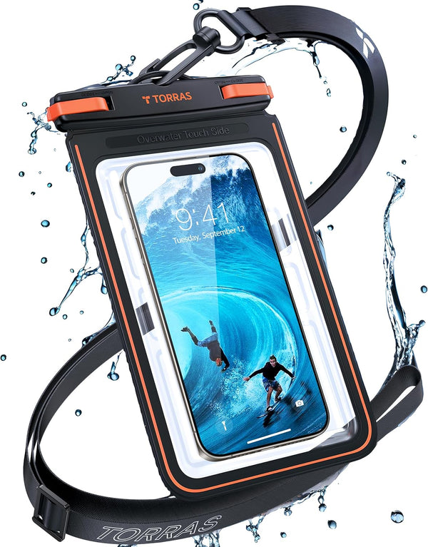 TORRAS IPX8 Waterproof Phone Pouch - Floating Underwater Screen Touchable Case with Lanyard for iPhone 15 Pro Max